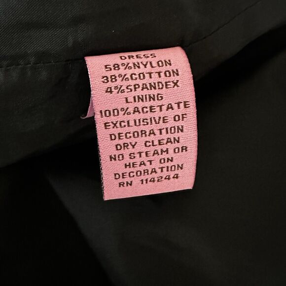 NWT Eliza J Black Strapless Peplum Cocktail Dress Beaded Bow Size 8 - Picture 9 of 10